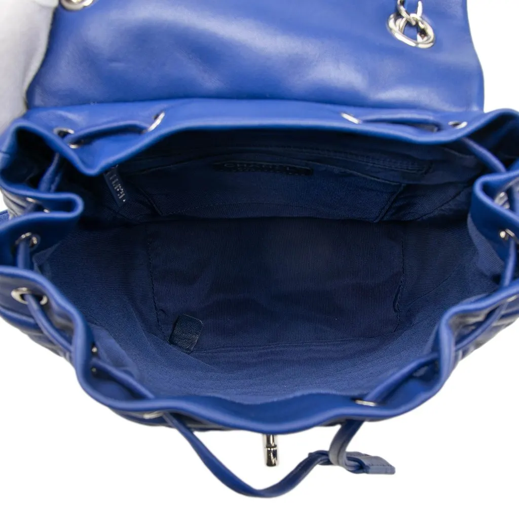 Chanel Small Lambskin Urban Spirit Backpack Blue Leather Very good - Model View