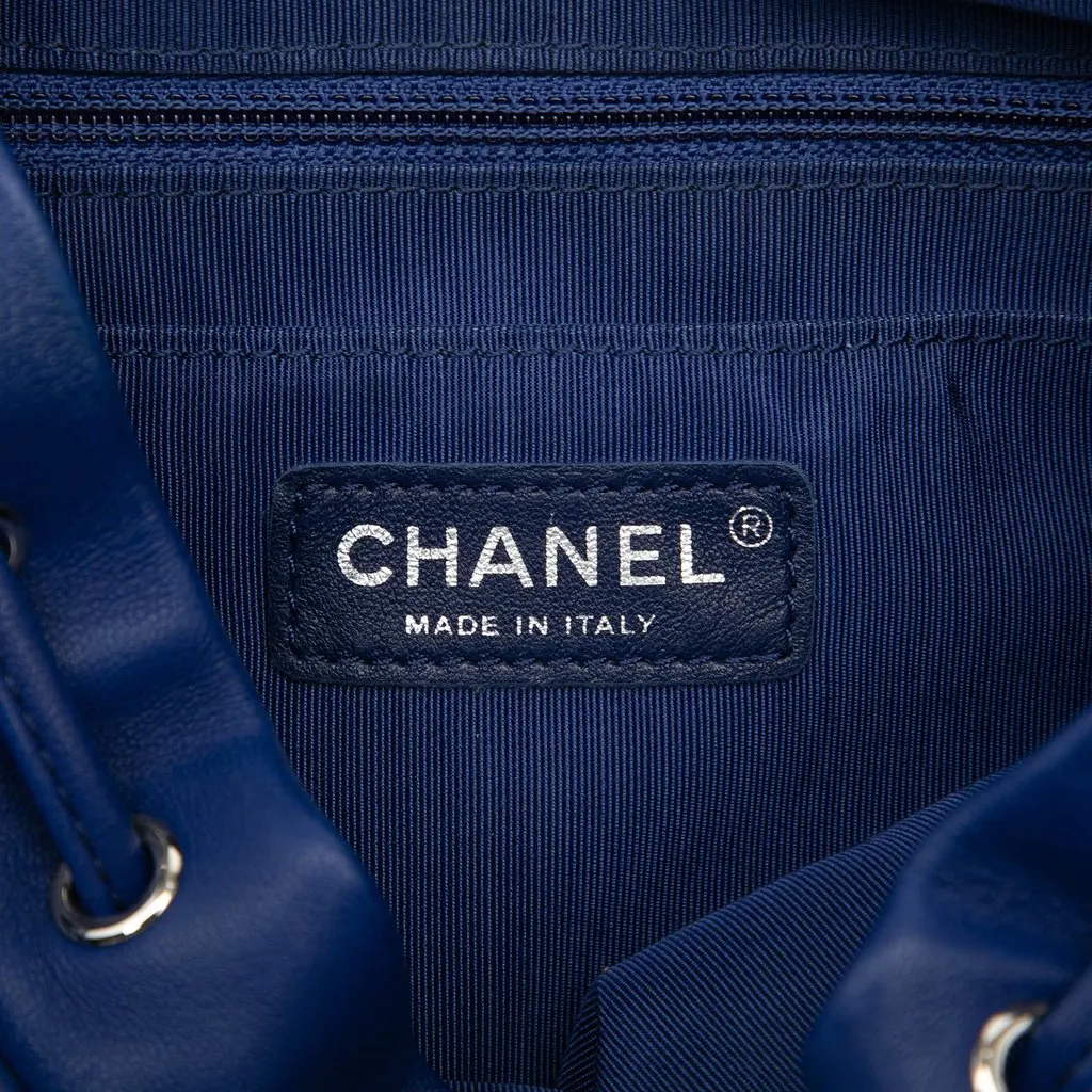Chanel Small Lambskin Urban Spirit Backpack Blue Leather Very good - Box View