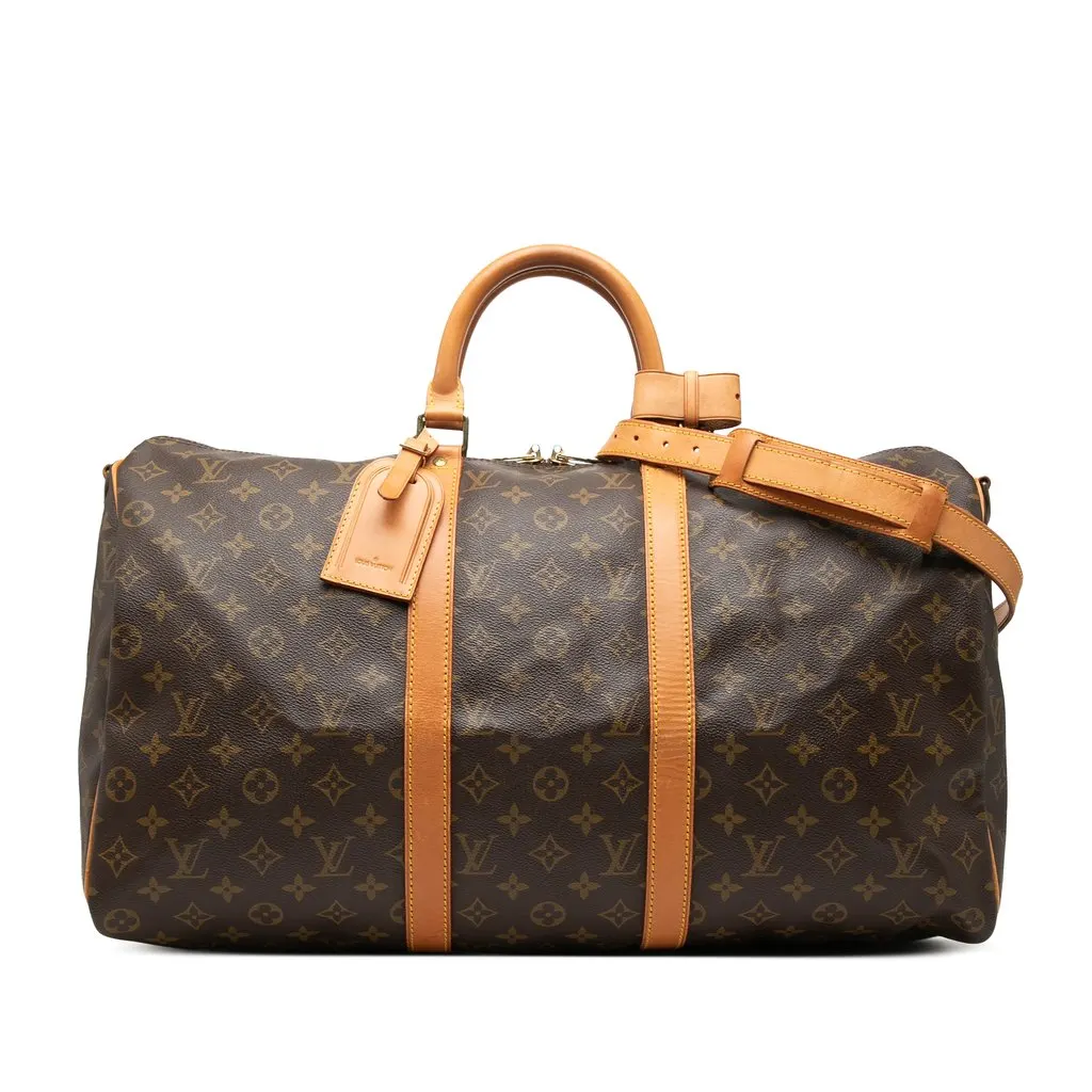 Louis Vuitton Monogram Keepall Bandouliere 50 Brown Very good - Front View