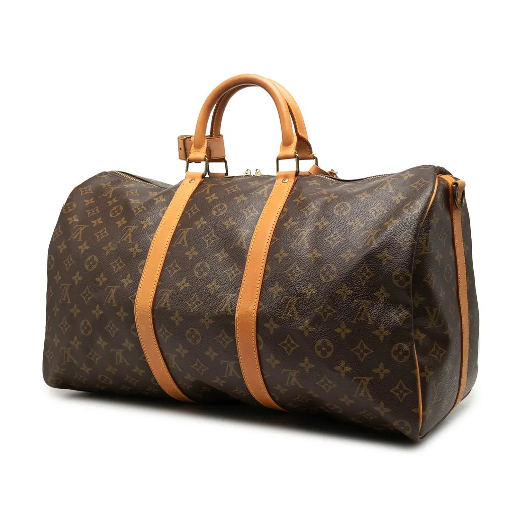 Louis Vuitton Monogram Keepall Bandouliere 50 Brown Very good - Back View