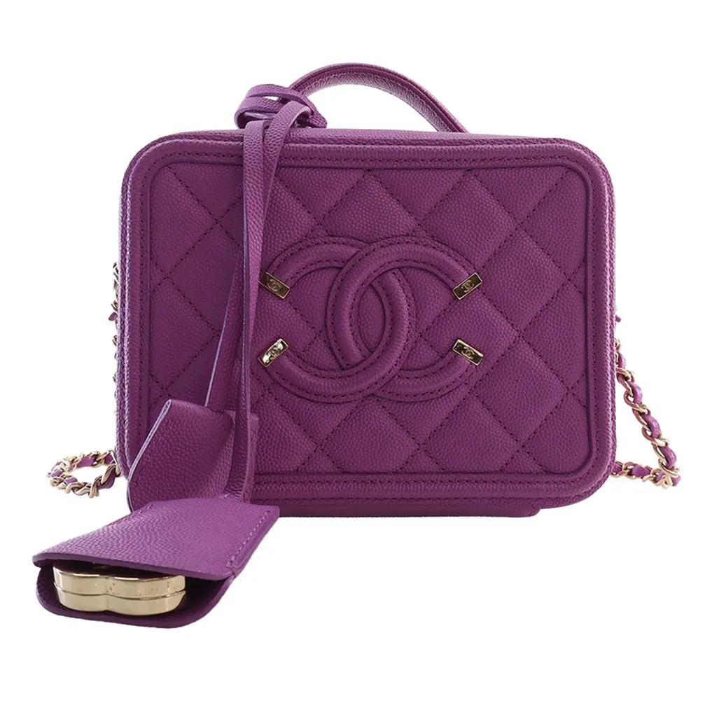 Chanel Small Caviar CC Filigree Vanity Case