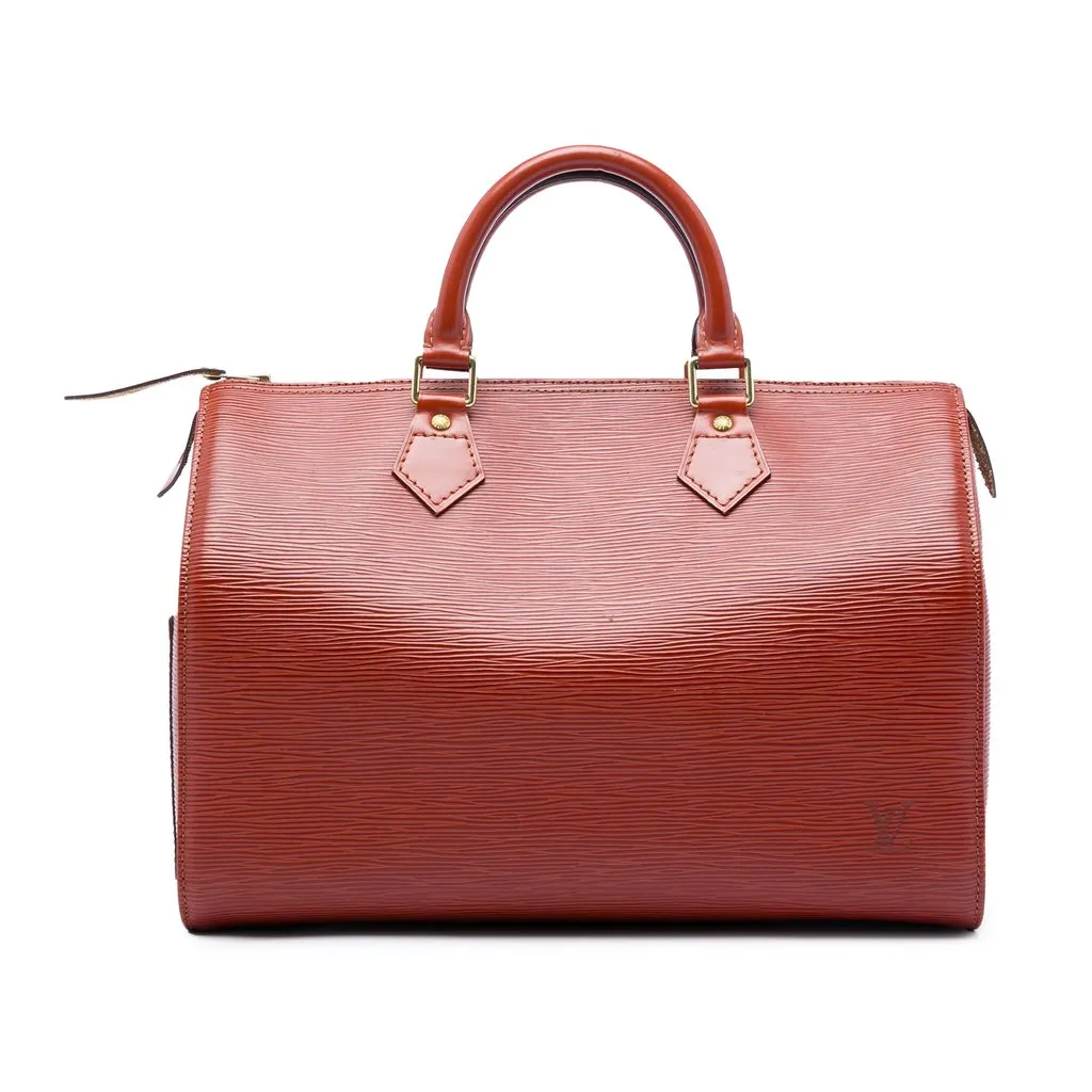 Louis Vuitton Epi Speedy 35 Brown Leather Very good - Front View