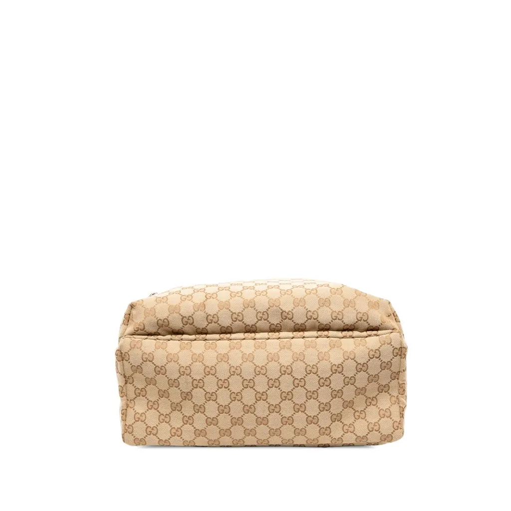 Gucci Large GG Canvas Web Tag Backpack Beige Canvas Very good - Inside View