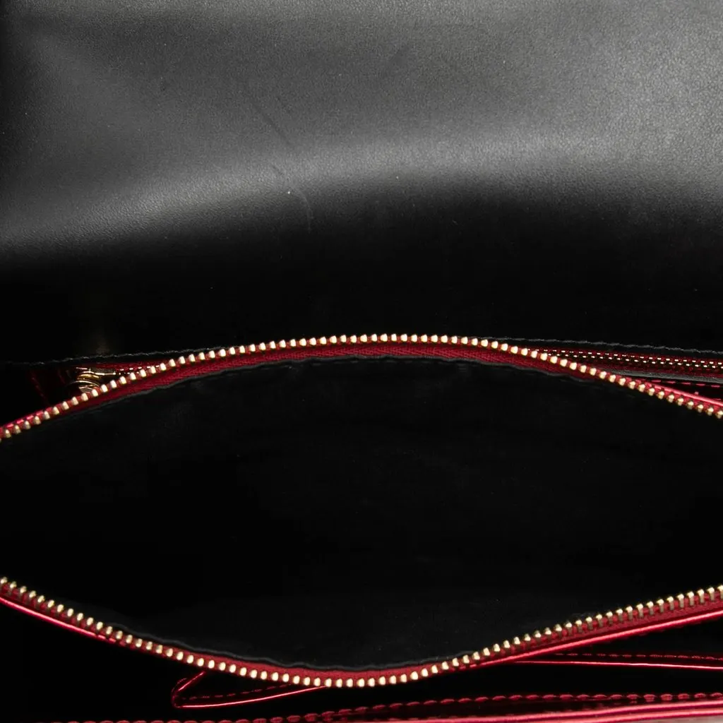 Bulgari Medium Patent Serpenti Forever Shoulder Bag Red Leather Very good - Model View