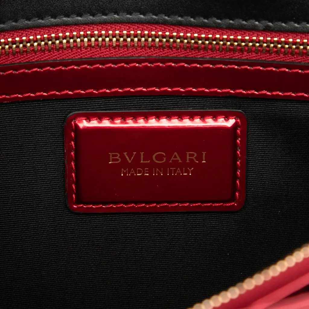 Bulgari Medium Patent Serpenti Forever Shoulder Bag Red Leather Very good - Box View