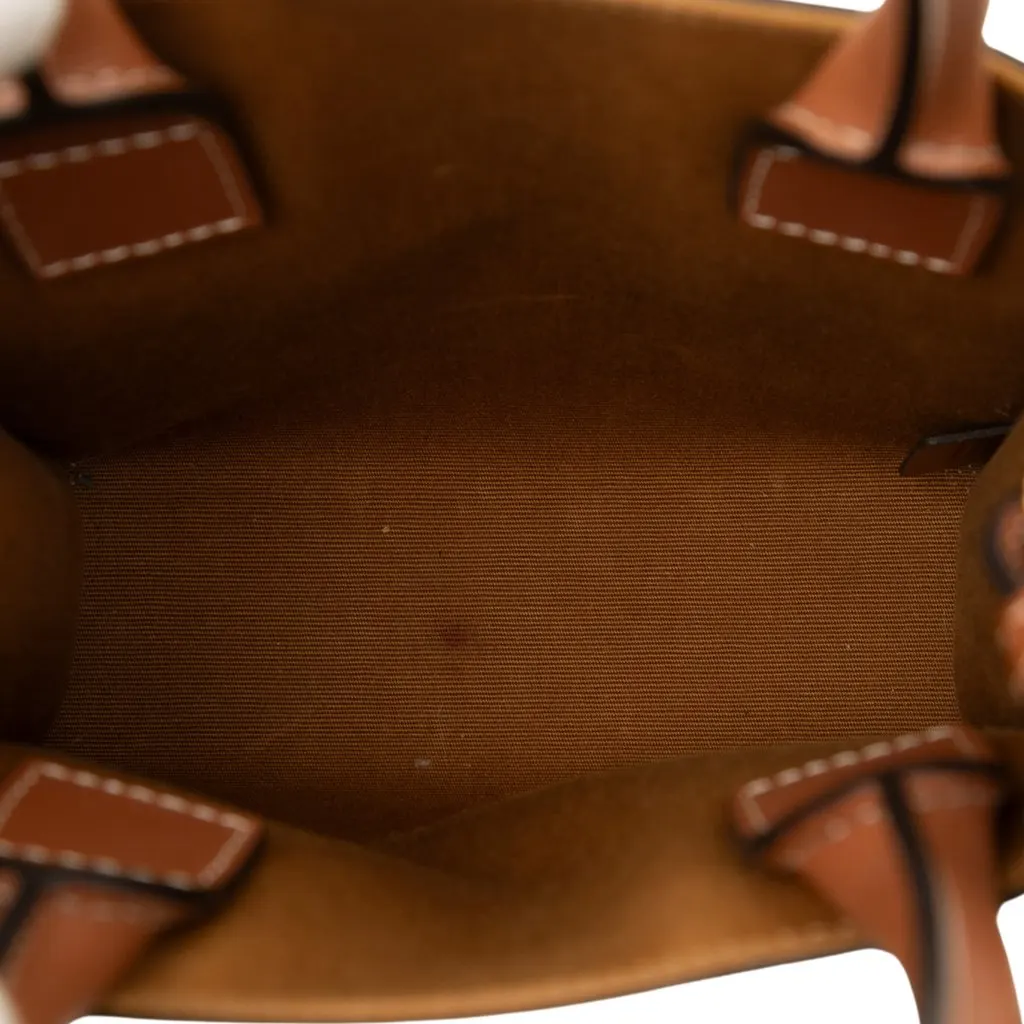 Celine Mini Triomphe Coated Canvas Vertical Cabas Satchel Brown Very good - Model View