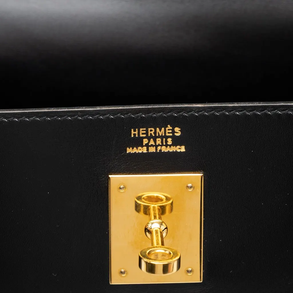 Hermès Box Calf Kelly Sellier 32 Black Leather Good - Box View