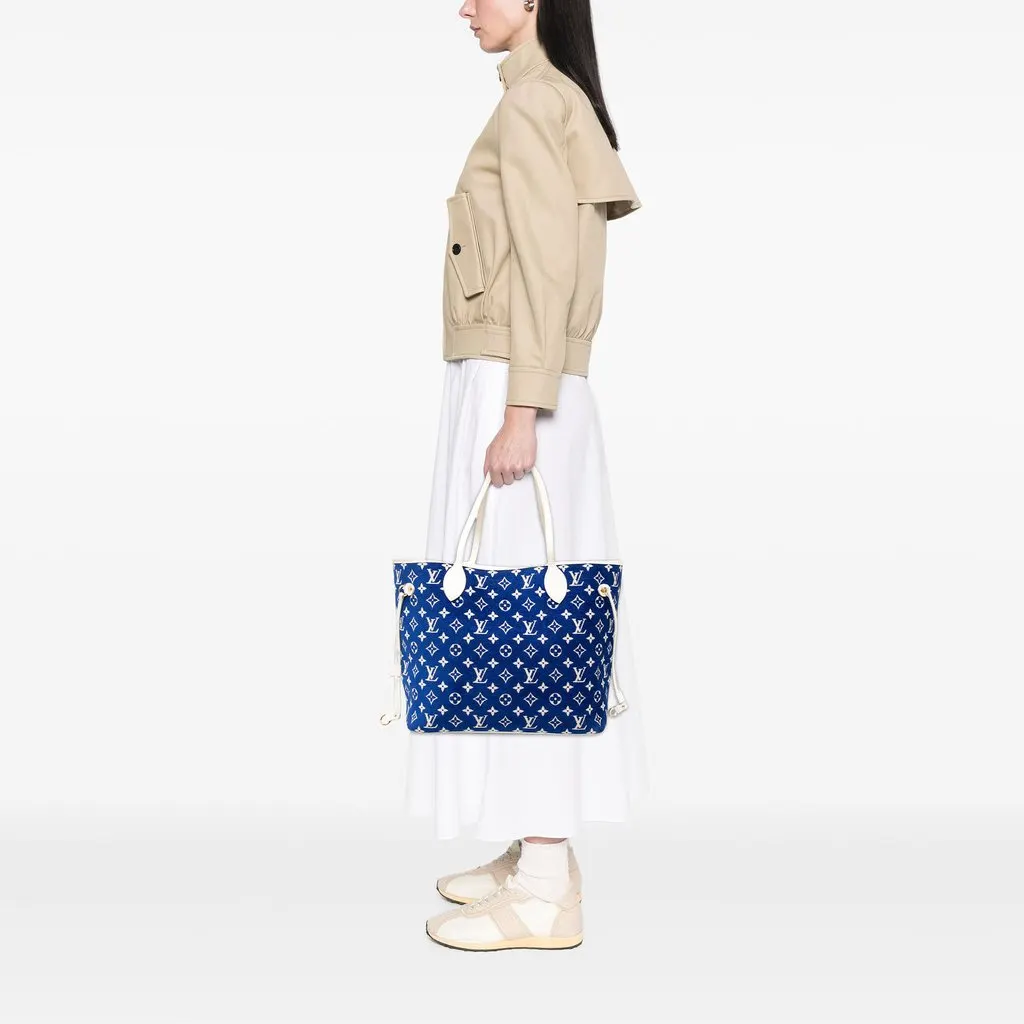Louis Vuitton LV Match Monogram Jacquard Velvet Neverfull MM Blue Jacquard Very good - Box View