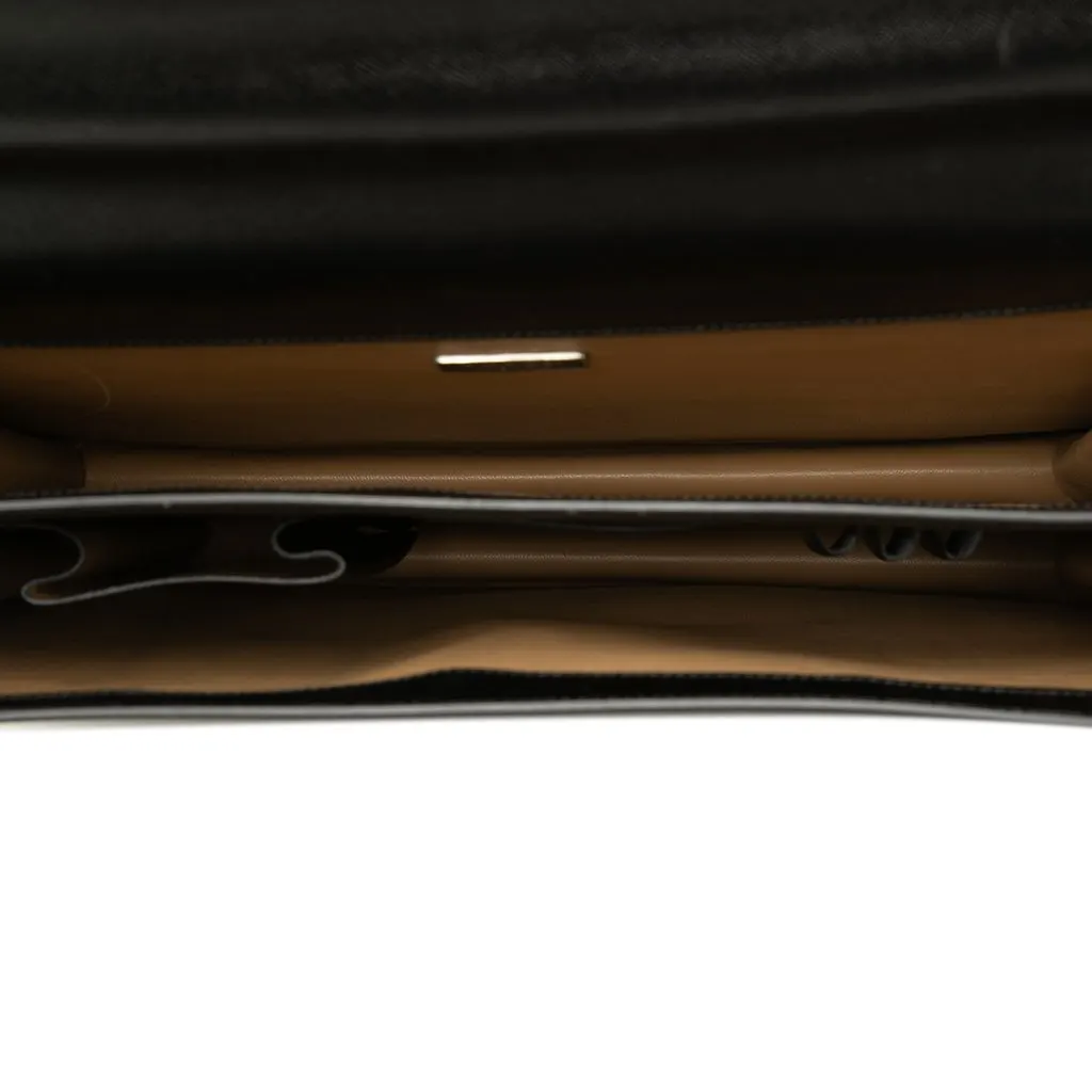 Prada Saffiano Briefcase Black Leather Good - Model View