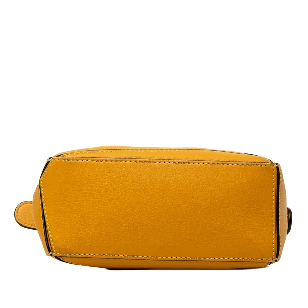 LOEWE Mini Calfskin Puzzle Satchel Yellow Leather Good - Inside View