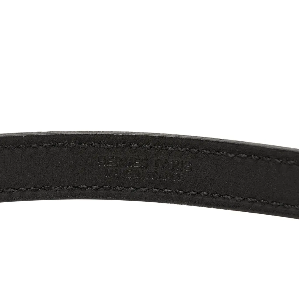 Hermès Swift Palladium Plated Pavane Double Tour Bracelet Black Leather Very good - Box View