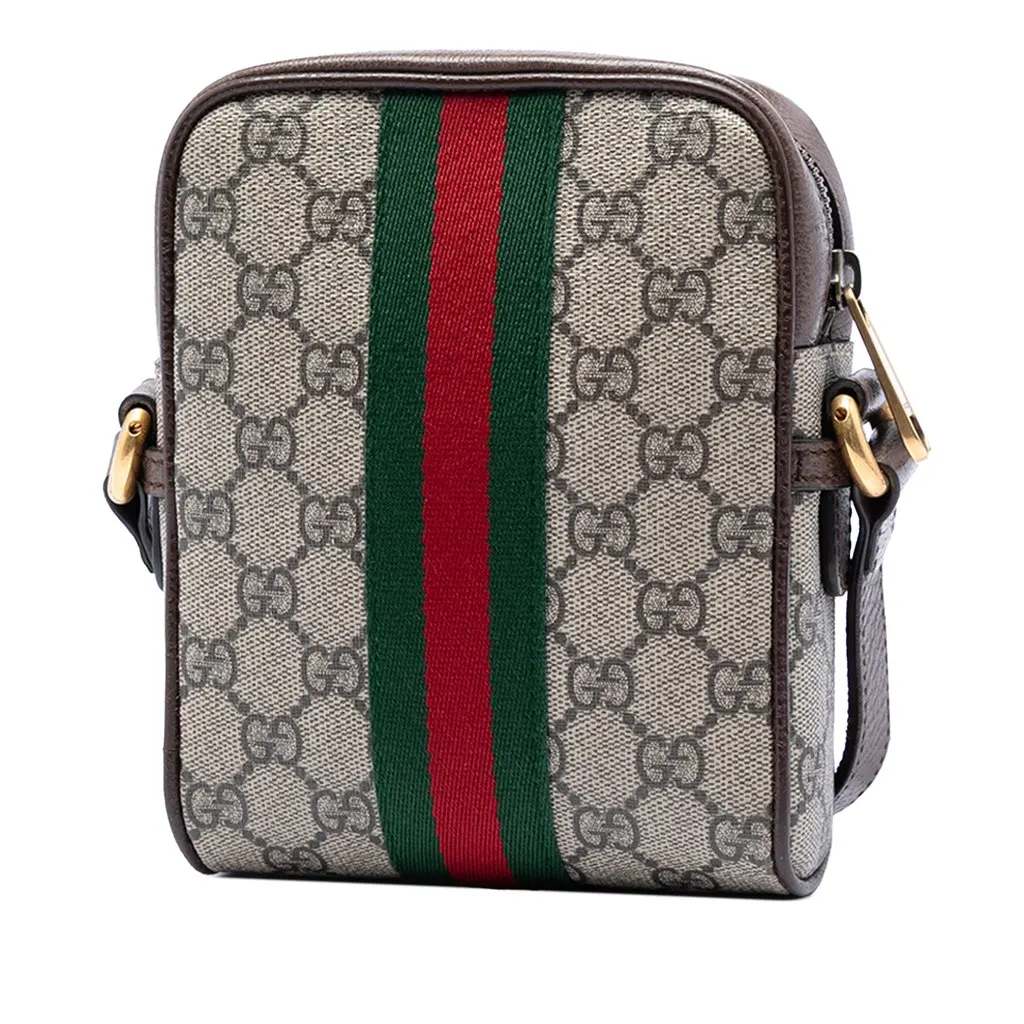 Gucci Mini GG Supreme Web Ophidia Crossbody Beige Very good - Back View