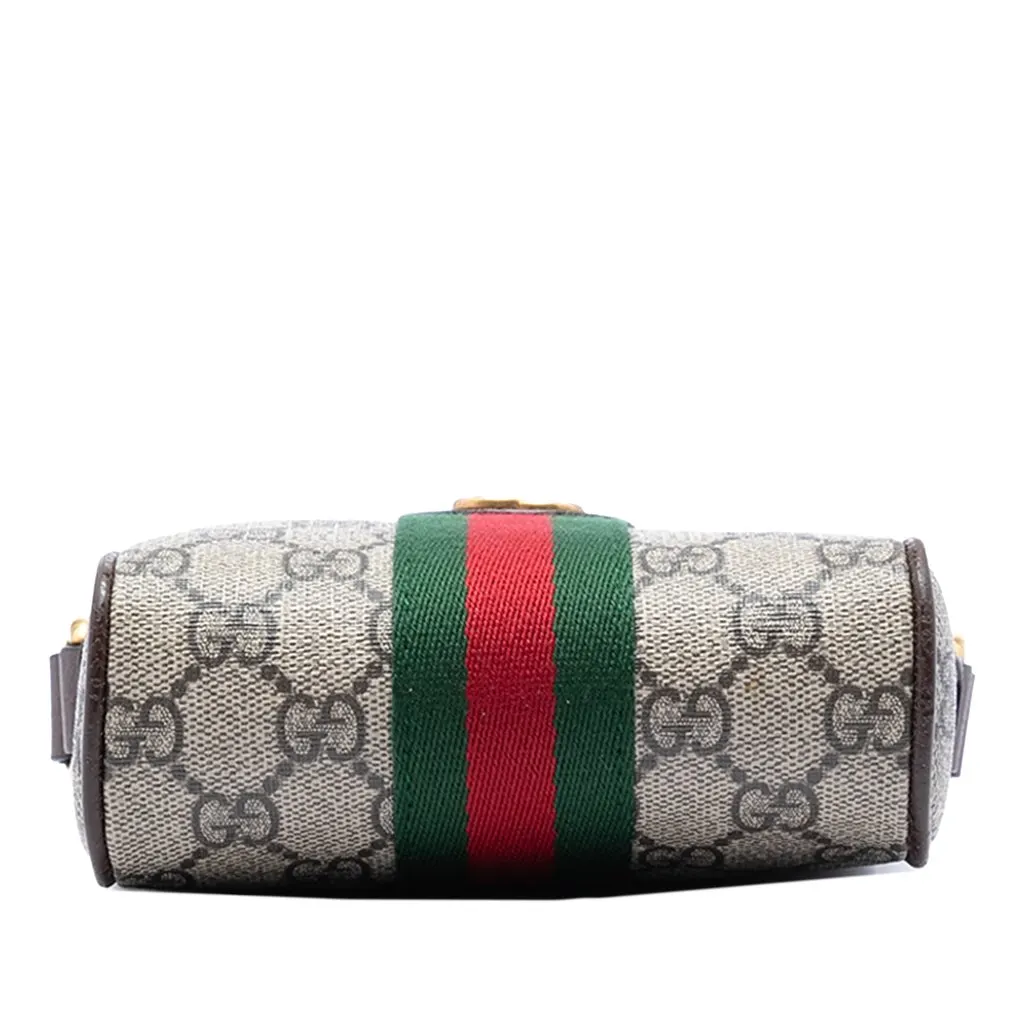 Gucci Mini GG Supreme Web Ophidia Crossbody Beige Very good - Inside View