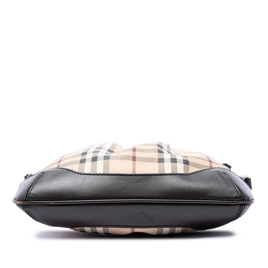 Burberry Medium Haymarket Check Coated Canvas Hartham Crossbody Beige Good - Inside View