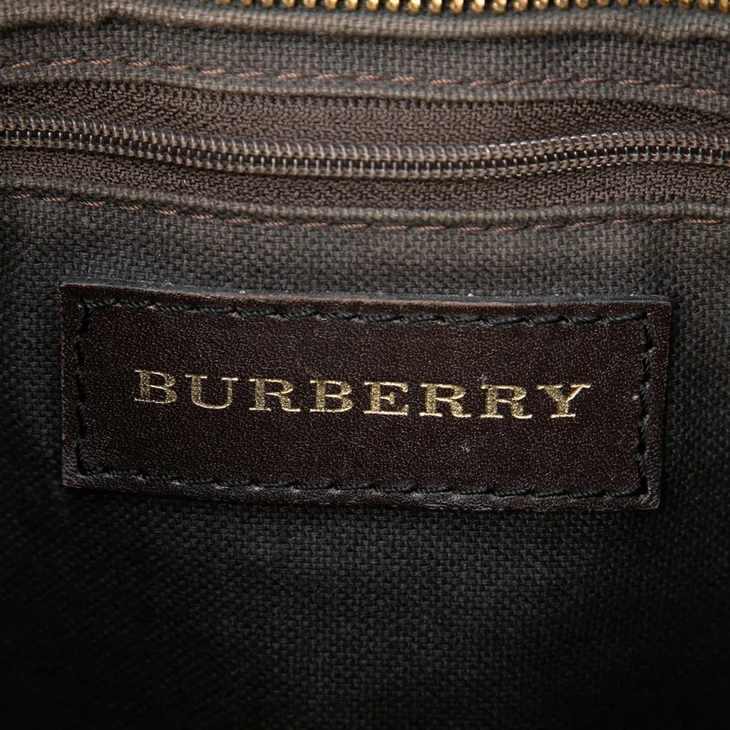 Burberry Medium Haymarket Check Coated Canvas Hartham Crossbody Beige Good - Box View