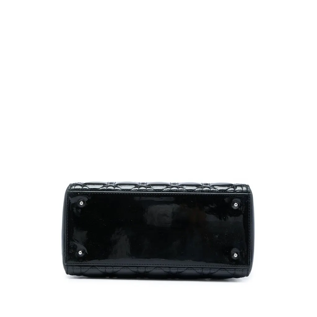 Dior Medium Patent Cannage Lady Dior Black Leather Very good - Inside View