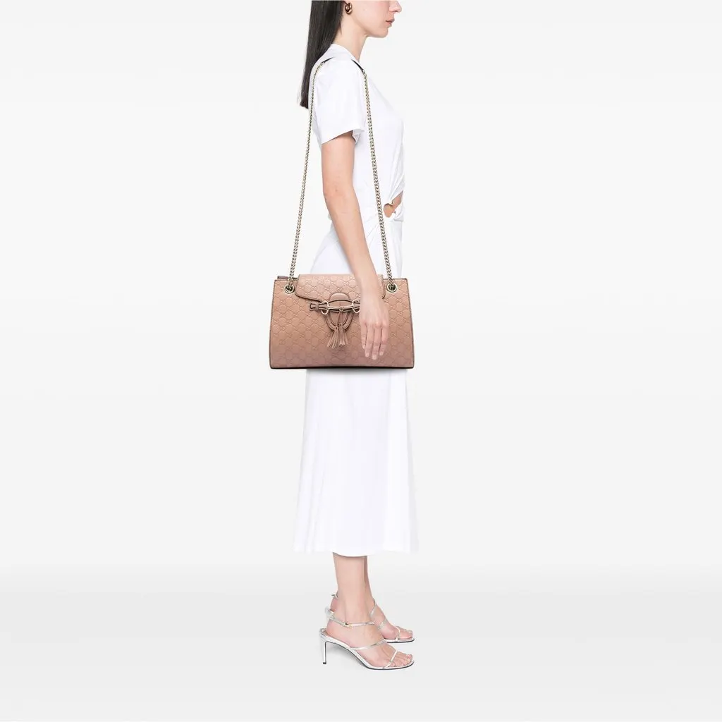 Gucci Large Guccissima Emily Shoulder Bag Brown Leather Very good - Box View