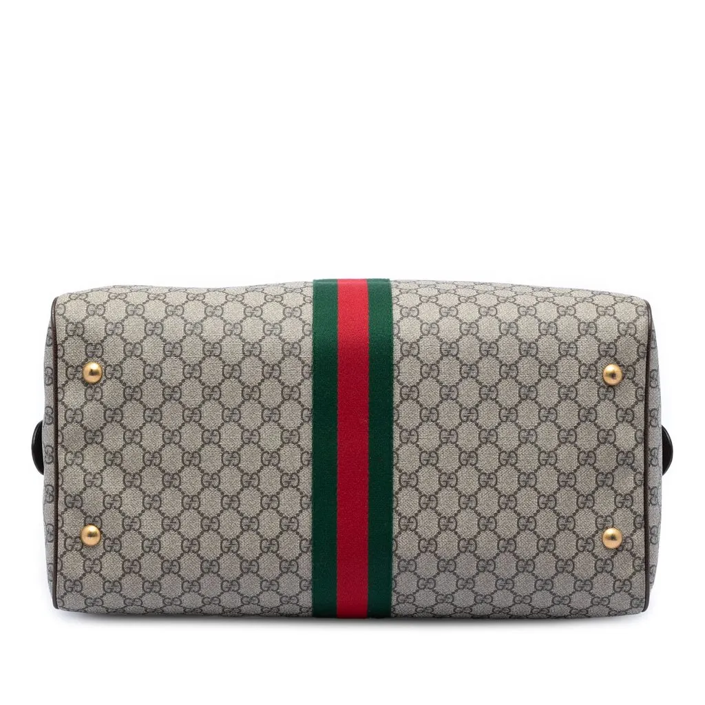 Gucci Medium GG Supreme Web Ophidia Carry On Duffle Bag Beige Very good - Inside View