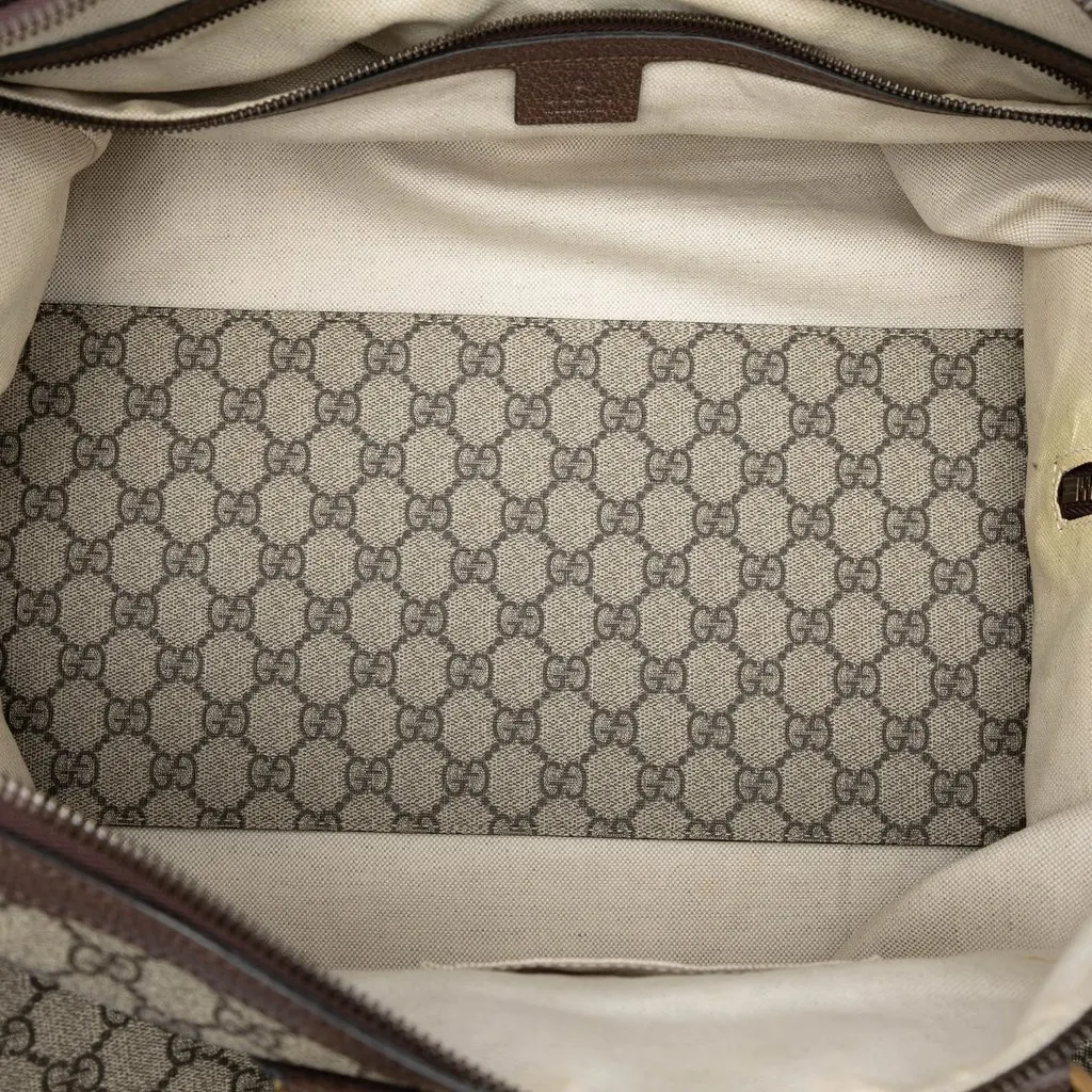Gucci Medium GG Supreme Web Ophidia Carry On Duffle Bag Beige Very good - Model View