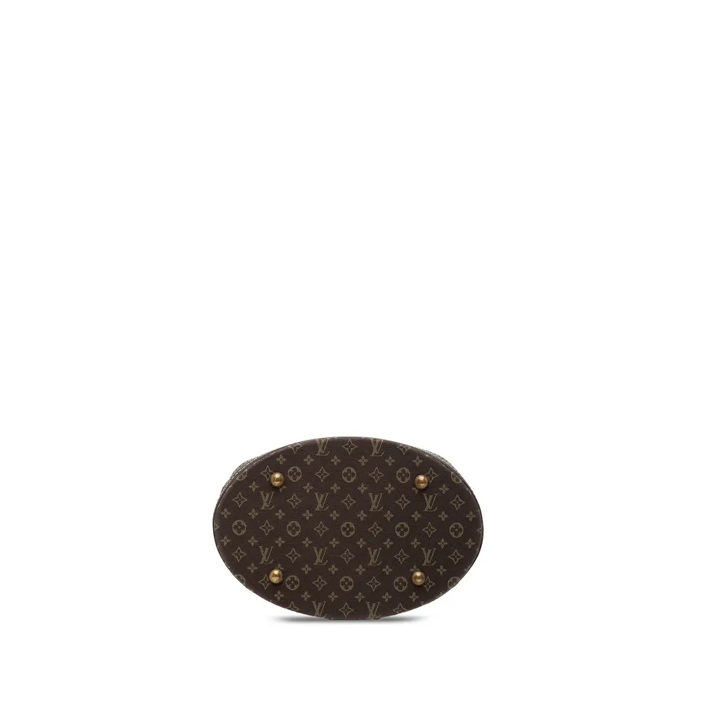 Louis Vuitton Monogram Mini Lin Bucket PM Brown Very good - Inside View