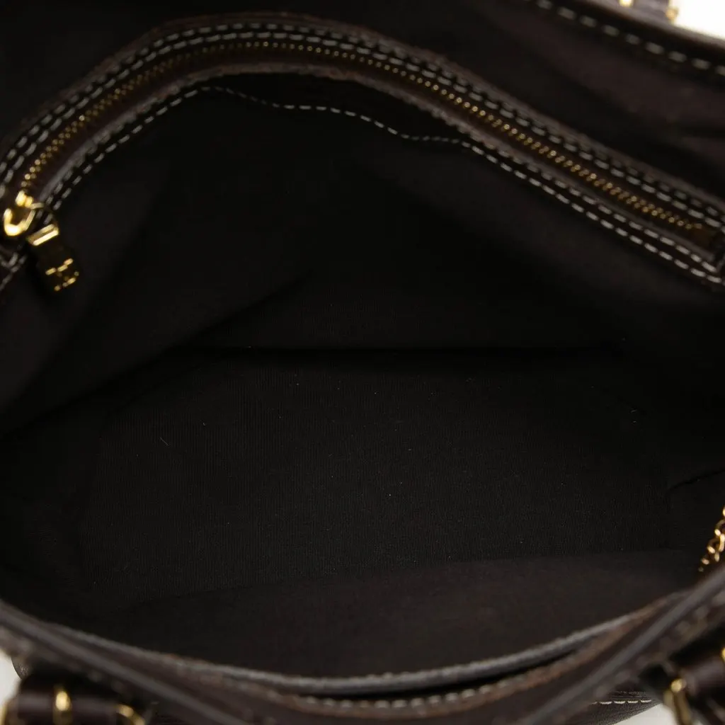 Louis Vuitton Monogram Mini Lin Bucket PM Brown Very good - Model View