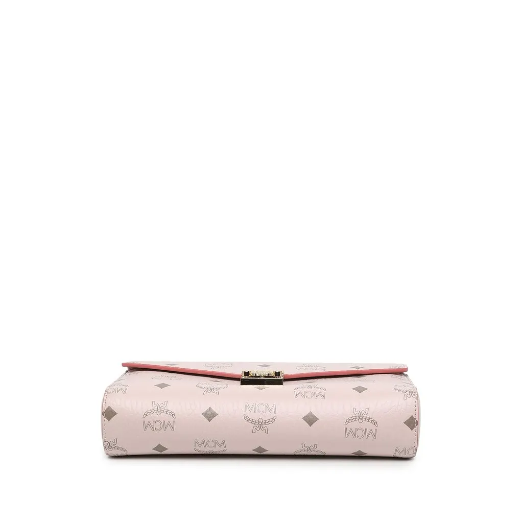 MCM Visetos Coated Canvas Millie Flap Crossbody Pink Canvas Very good - Inside View