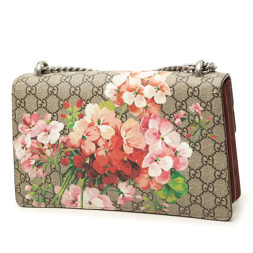 Gucci Medium GG Supreme Blooms Dionysus Shoulder Bag Beige Canvas Good - Back View
