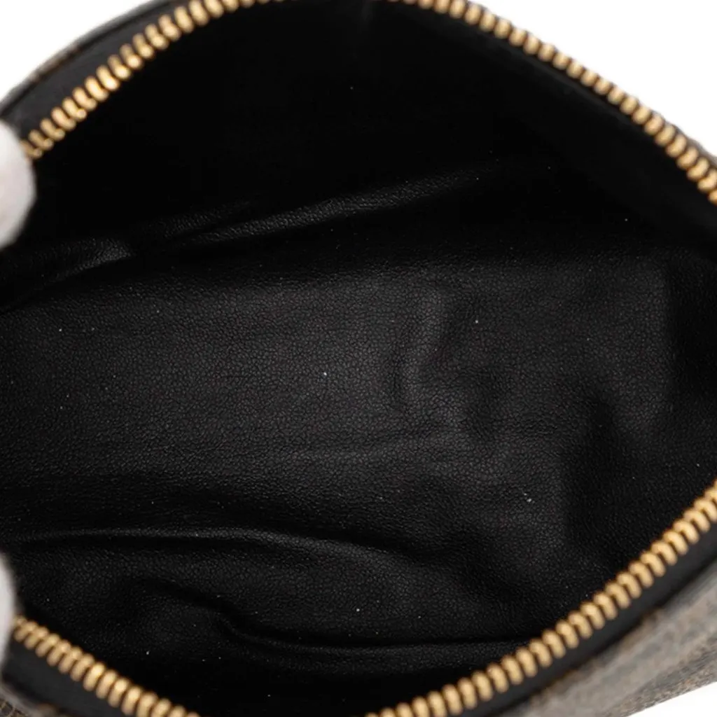 Celine Macadam Coated Canvas Pouch Black Canvas Good - Model View