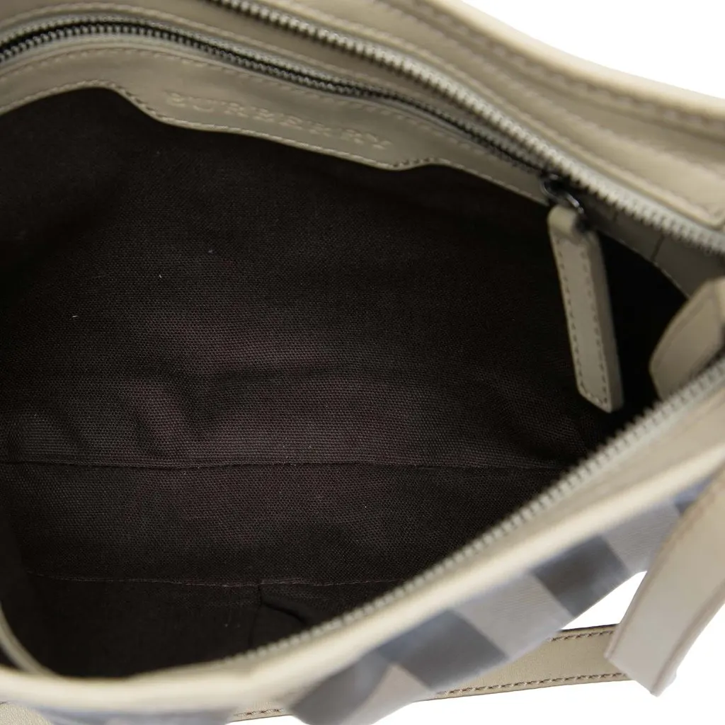 Burberry Smoke Check Coated Canvas Hartham Crossbody Beige Very good - Model View