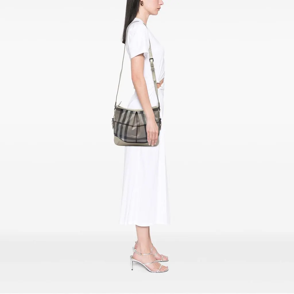 Burberry Smoke Check Coated Canvas Hartham Crossbody Beige Very good - Box View