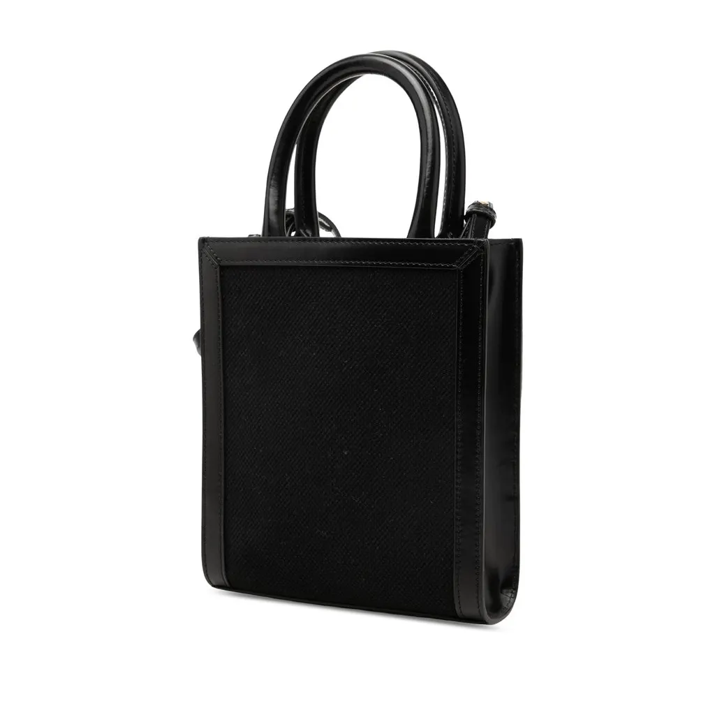 Celine Mini Canvas Vertical Cabas Tote Black Very good - Back View