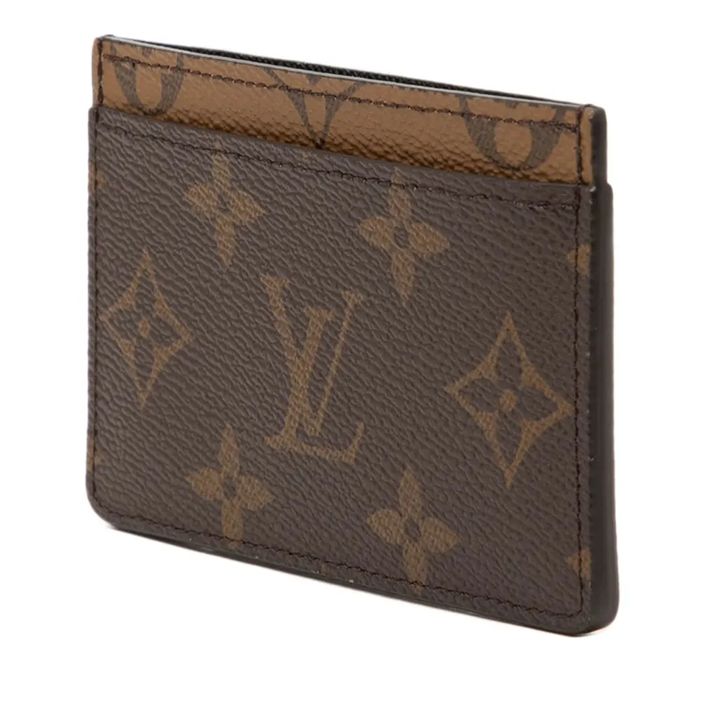 Louis Vuitton Monogram Reverse Card Holder Brown Very good - Back View