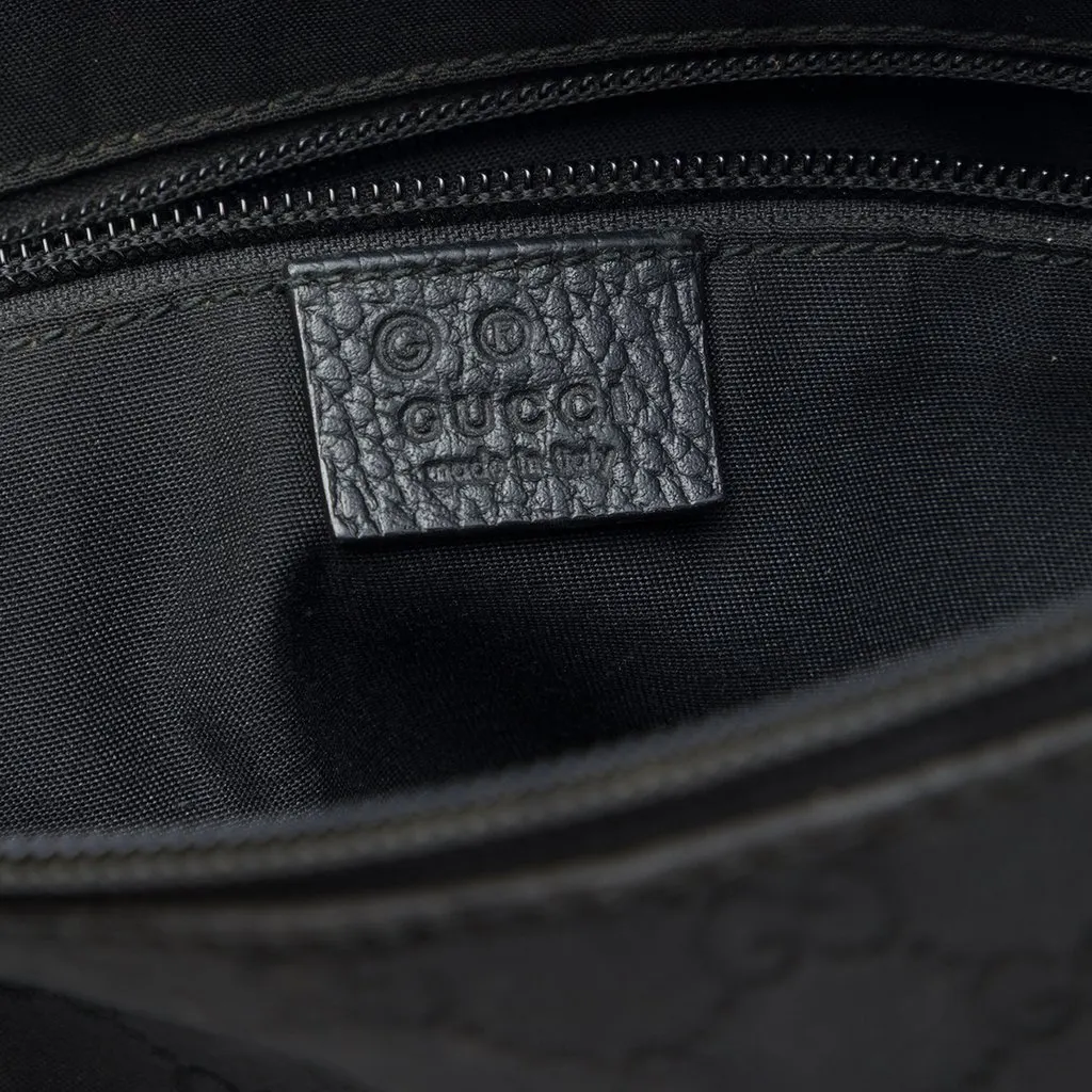Gucci GG Nylon Flat Messenger Bag Black Very good - Box View