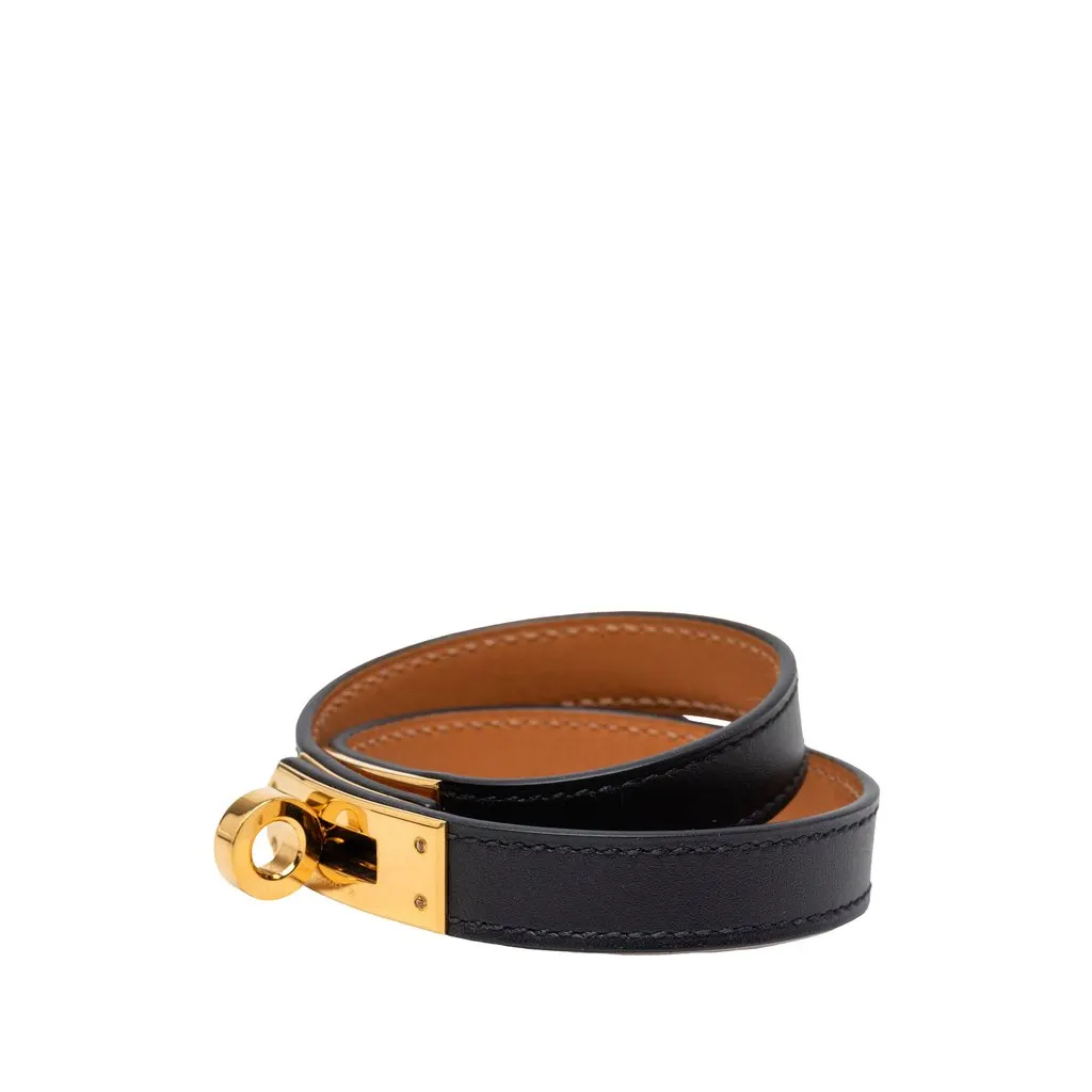 Hermès Swift Kelly Double Tour Bracelet Black Leather Very good - Back View