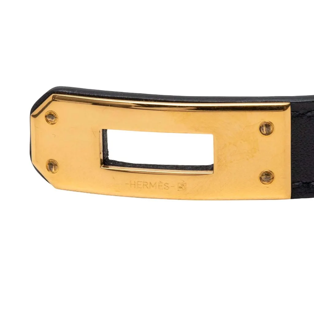 Hermès Swift Kelly Double Tour Bracelet Black Leather Very good - Model View