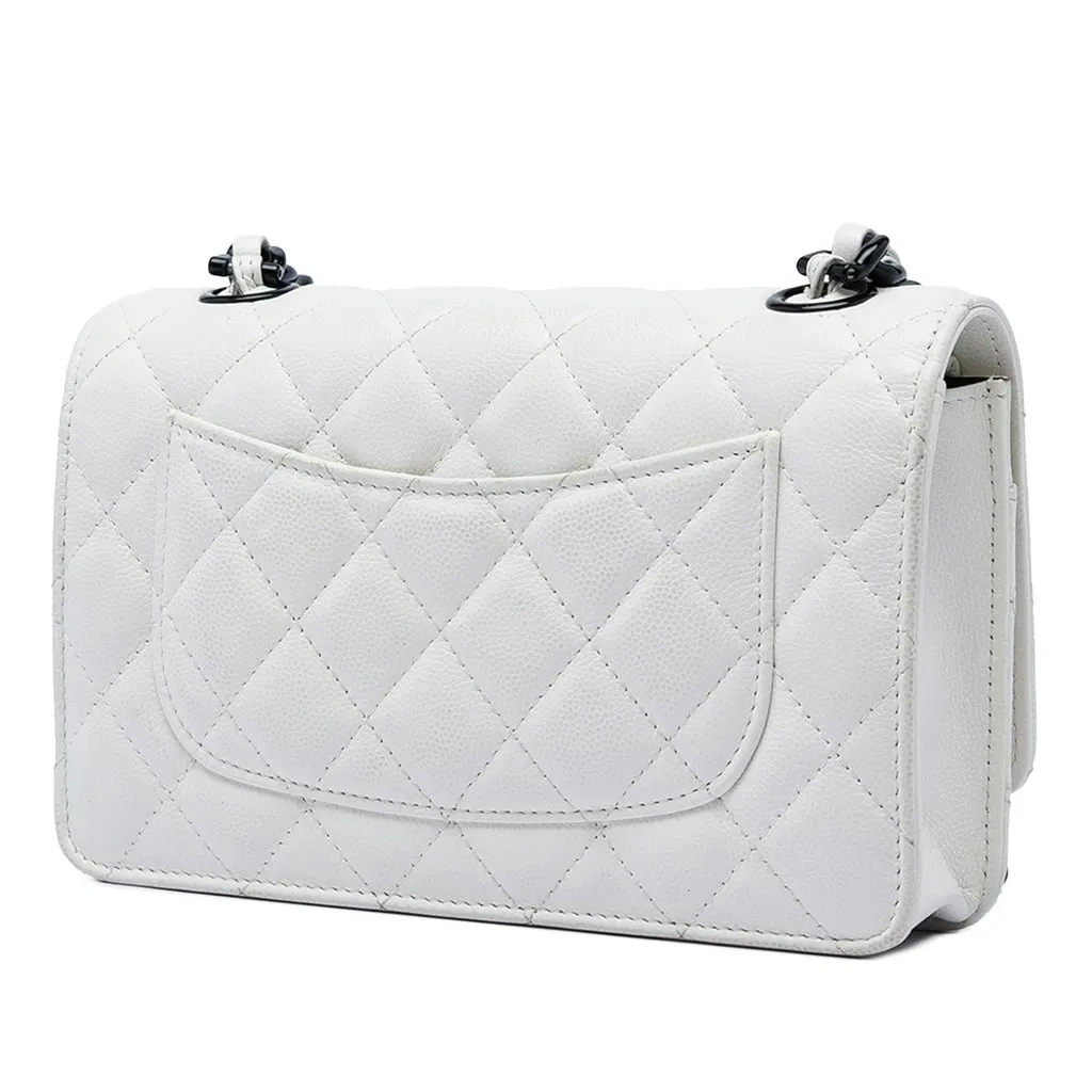 Chanel Quilted Caviar My Everything Wallet on Chain White Leather Very good - Back View