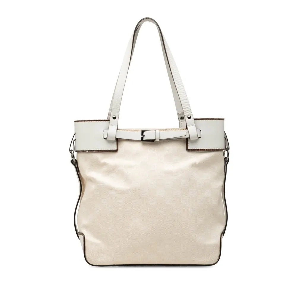 Gucci GG Canvas Tote White Good - Front View