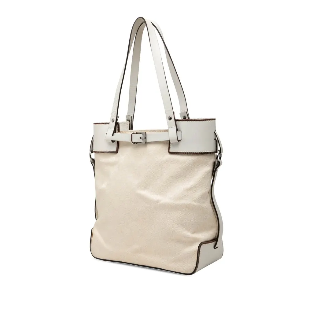 Gucci GG Canvas Tote White Good - Back View