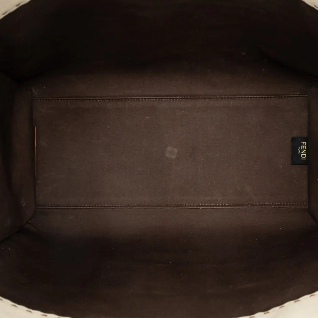 Fendi Medium Canvas Sunshine Shopper Tote Brown Canvas Very good - Model View