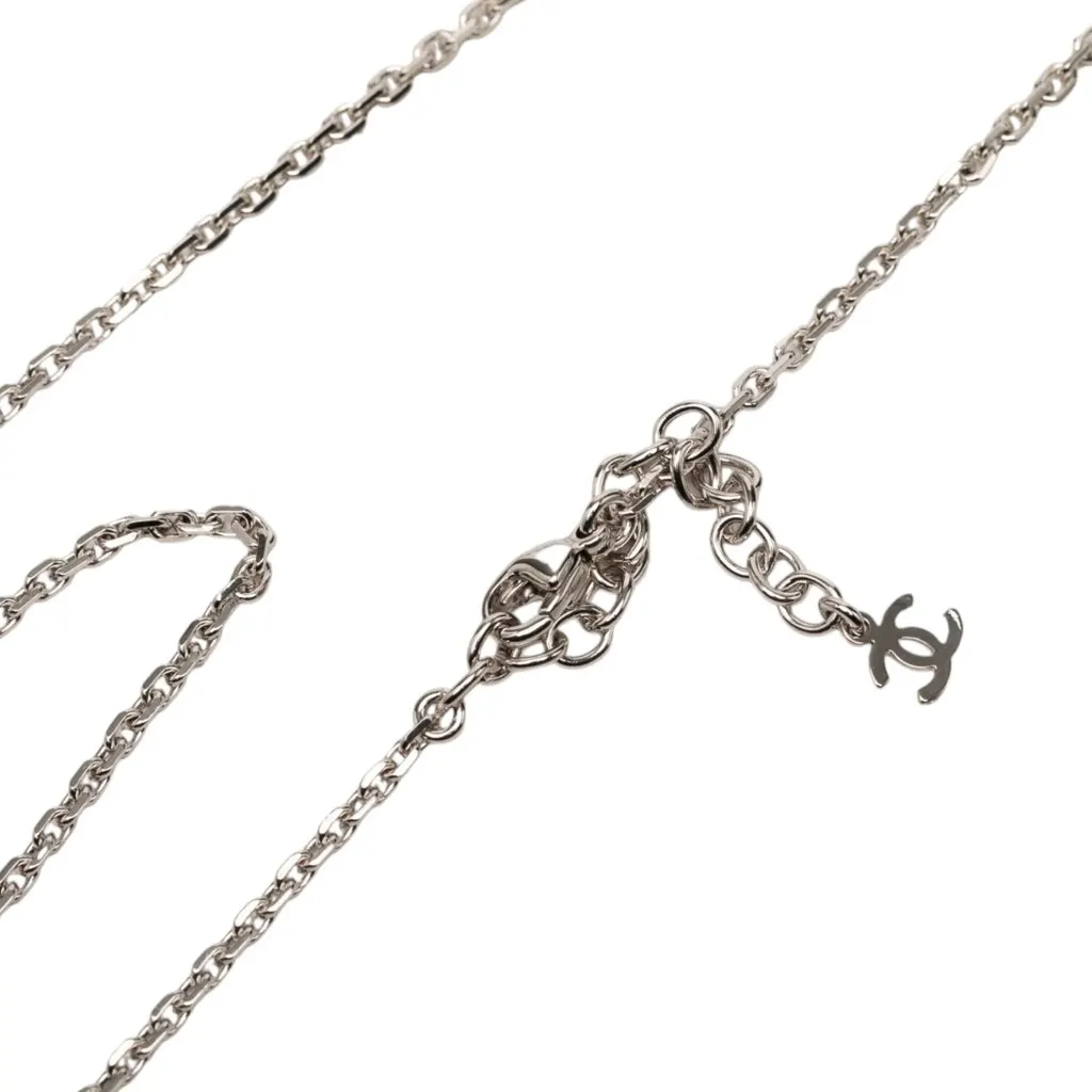 Chanel CC Brass Acrylic and Strass Pendant Necklace Black Plastic Very good - Box View