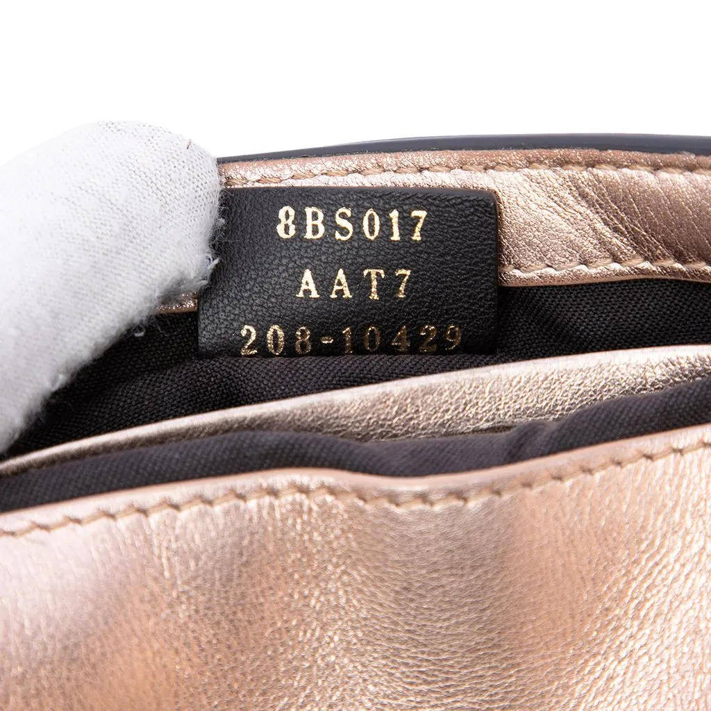 Fendi Mini Zucca Embossed Metallic Leather Baguette Satchel Pink Leather Very good - Box View