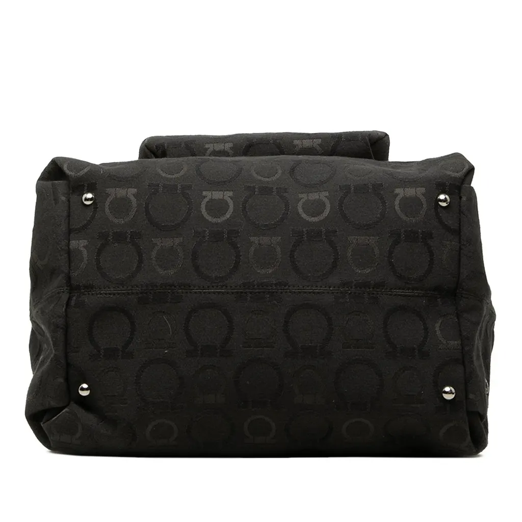 Salvatore Ferragamo Gancini Canvas Tote Black Canvas Good - Inside View