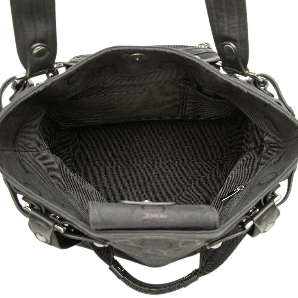 Salvatore Ferragamo Gancini Canvas Tote Black Canvas Good - Model View
