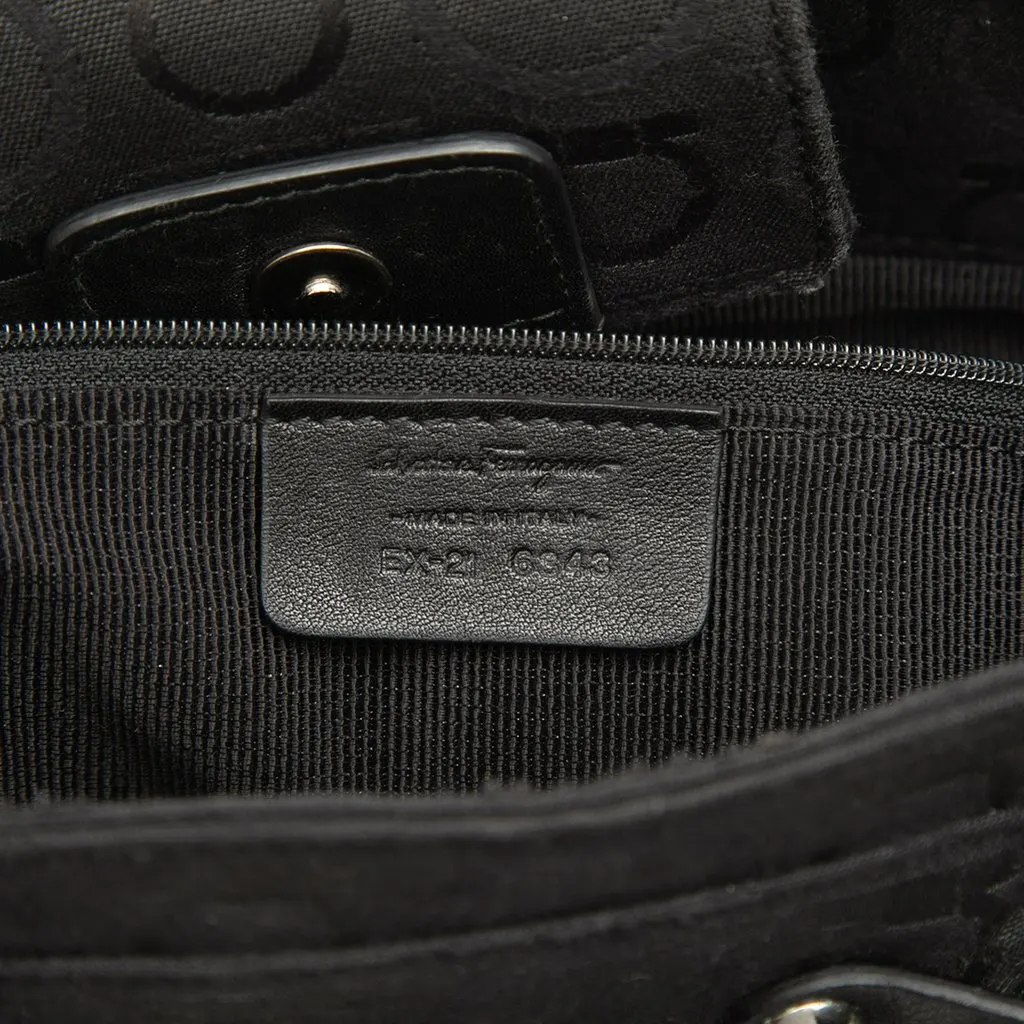 Salvatore Ferragamo Gancini Canvas Tote Black Canvas Good - Box View