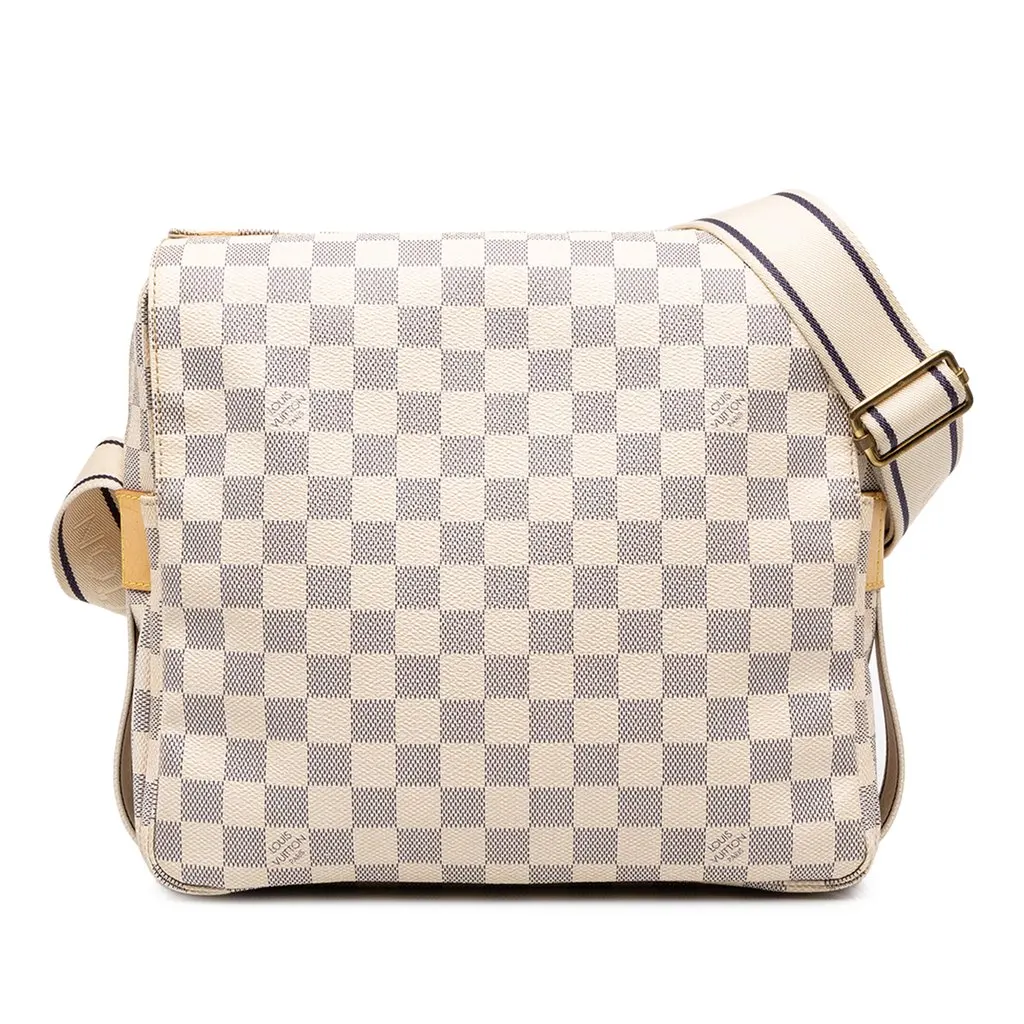 Louis Vuitton Damier Azur Naviglio White Canvas Good - Front View