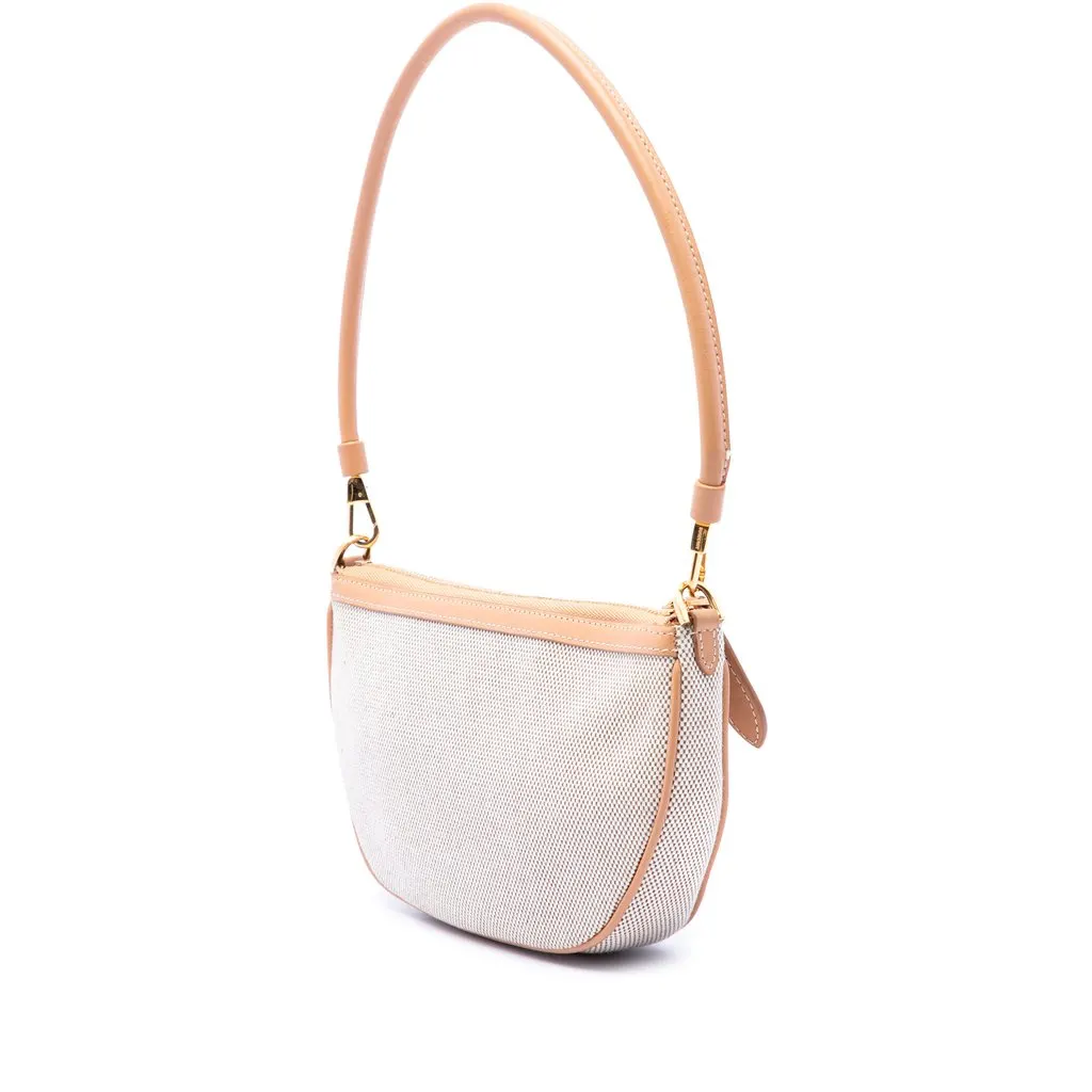 Burberry Mini Embossed Logo Canvas Olympia Shoulder Bag Brown Canvas Good - Back View