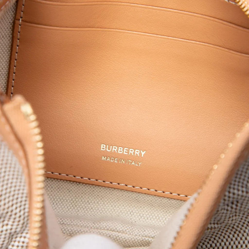 Burberry Mini Embossed Logo Canvas Olympia Shoulder Bag Brown Canvas Good - Box View