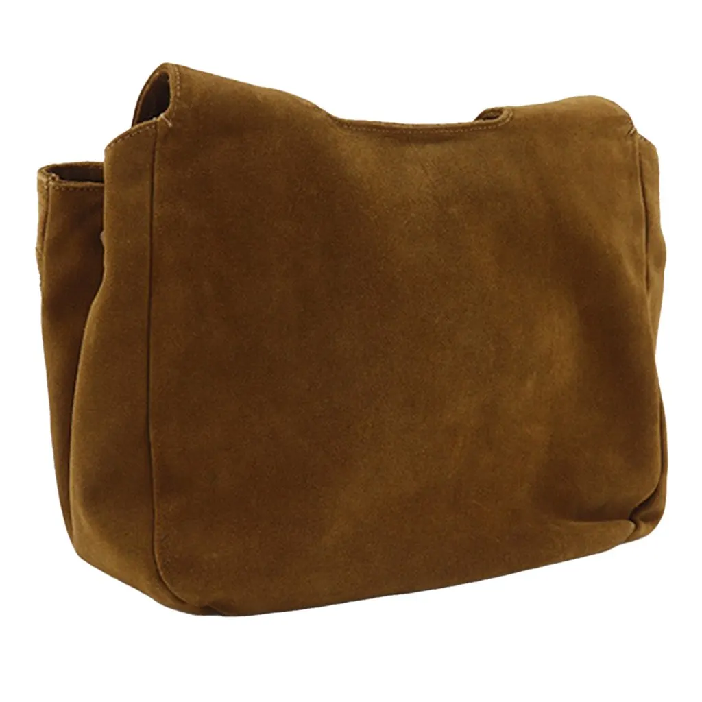 Salvatore Ferragamo Stitched Suede Tassel Crossbody Brown Leather Very good - Inside View