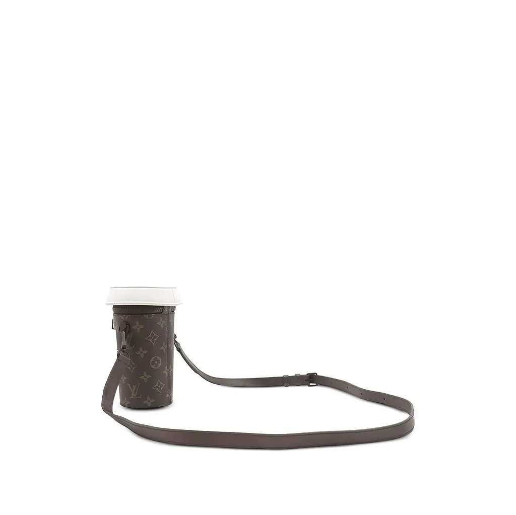 Louis Vuitton Monogram Coffee Cup Pouch Brown Canvas Good - Back View