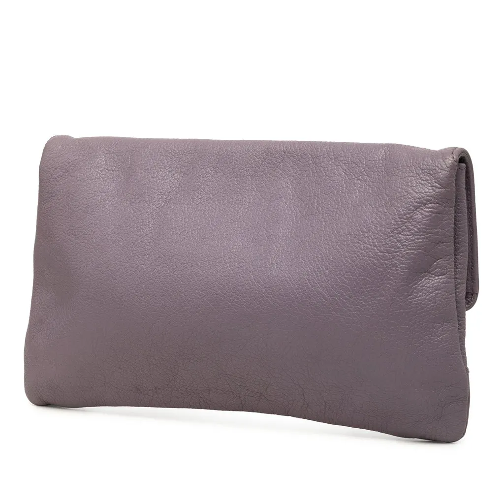 Balenciaga Goatskin Motocross Giant 12 Envelope Clutch Purple Leather Very good - Back View